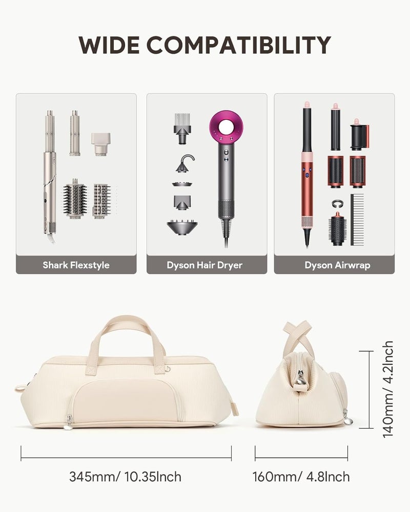 Lotour Hair Tools Travel Case Bag for Shark HD430 Flex Style/Dyson Hair Dryer/Dyson Airwrap, Portable Travel Storage Organizer for Hair Attachments (White) - Image 2